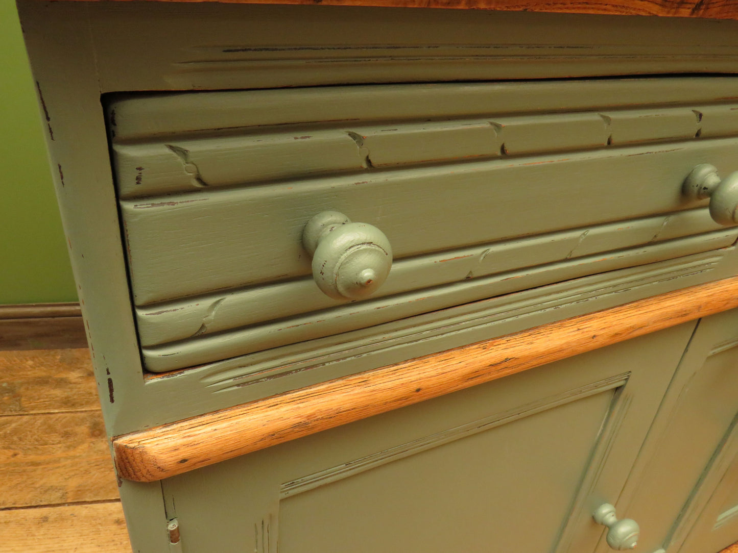 1950s Miami Inspired Dusky Blue Sideboard with Stripped Top