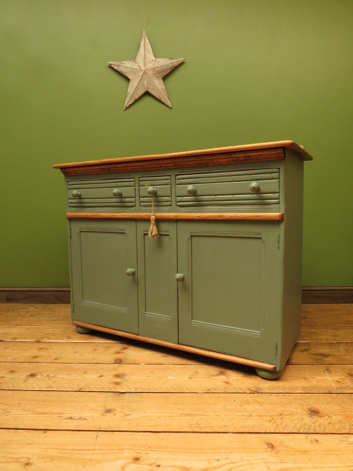1950s Miami Inspired Dusky Blue Sideboard with Stripped Top