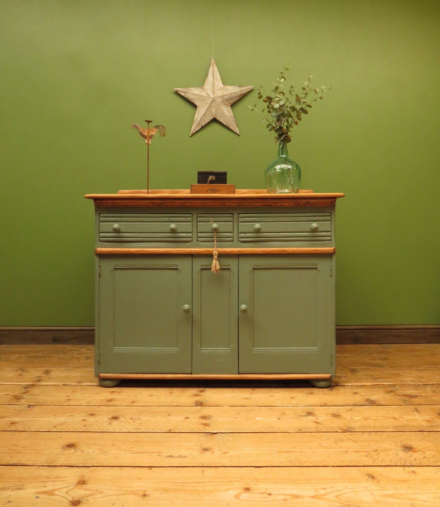 1950s Miami Inspired Dusky Blue Sideboard with Stripped Top