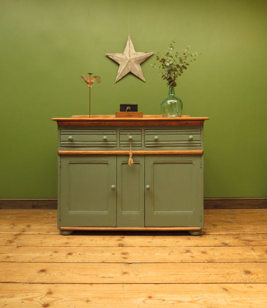 1950s Miami Inspired Dusky Blue Sideboard with Stripped Top