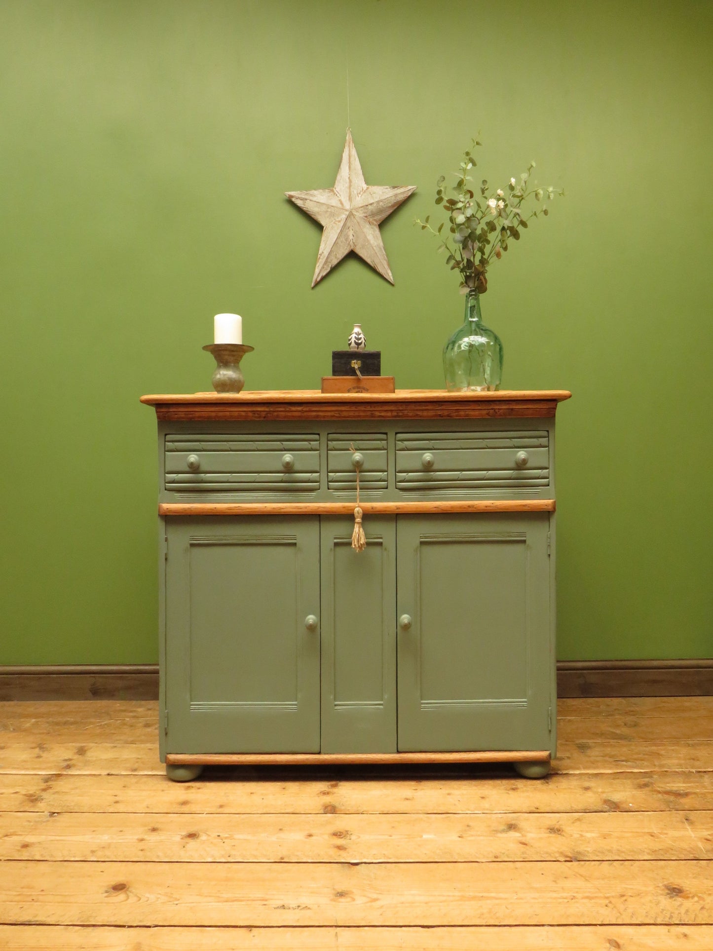 1950s Miami Inspired Dusky Blue Sideboard with Stripped Top