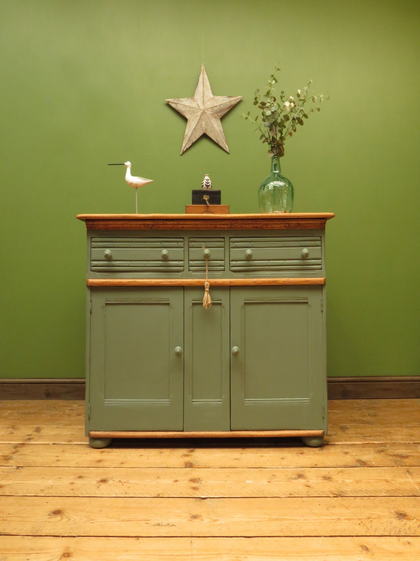 1950s Miami Inspired Dusky Blue Sideboard with Stripped Top