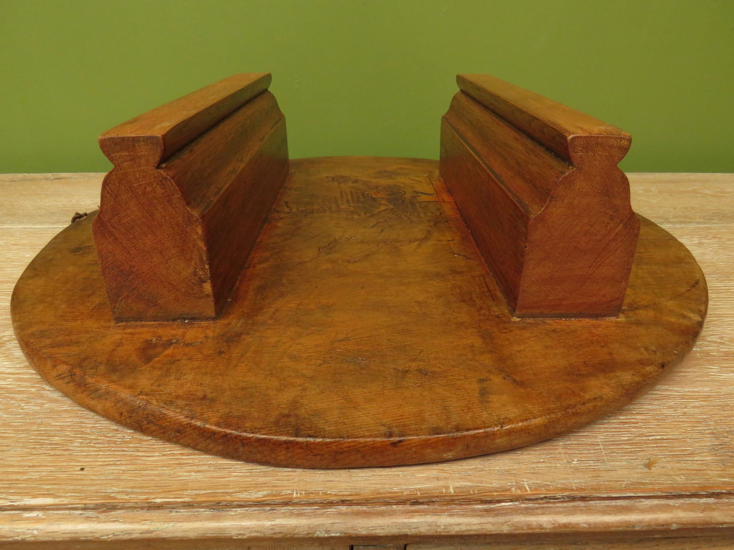 Antique French Charcuterie Cheese board with upcycled church pew feet