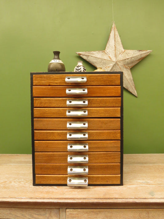 Handmade Tabletop Watchmakers Chest or Stationery Filing Drawers