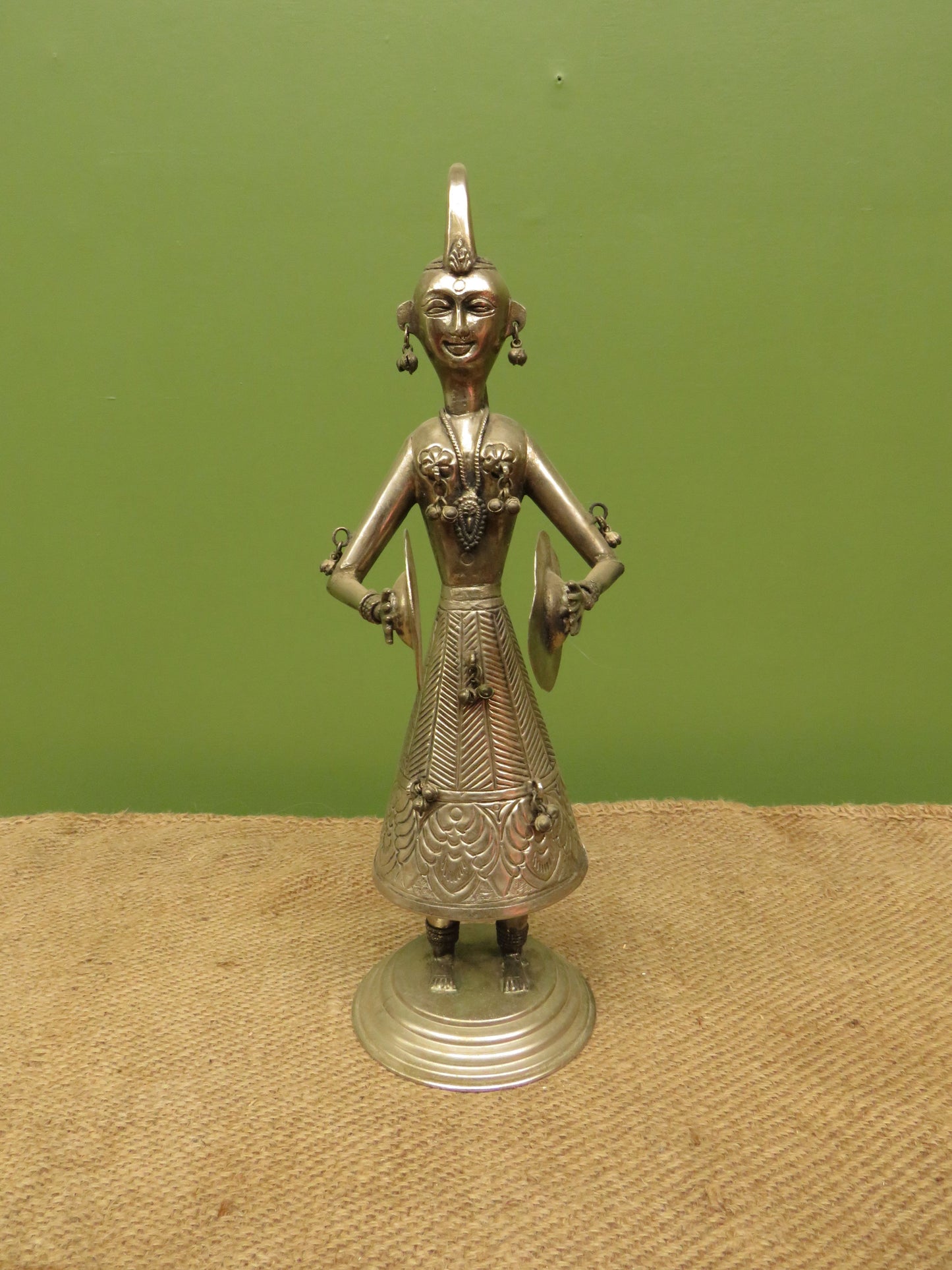 Vintage Indian Metal Musician Figurine