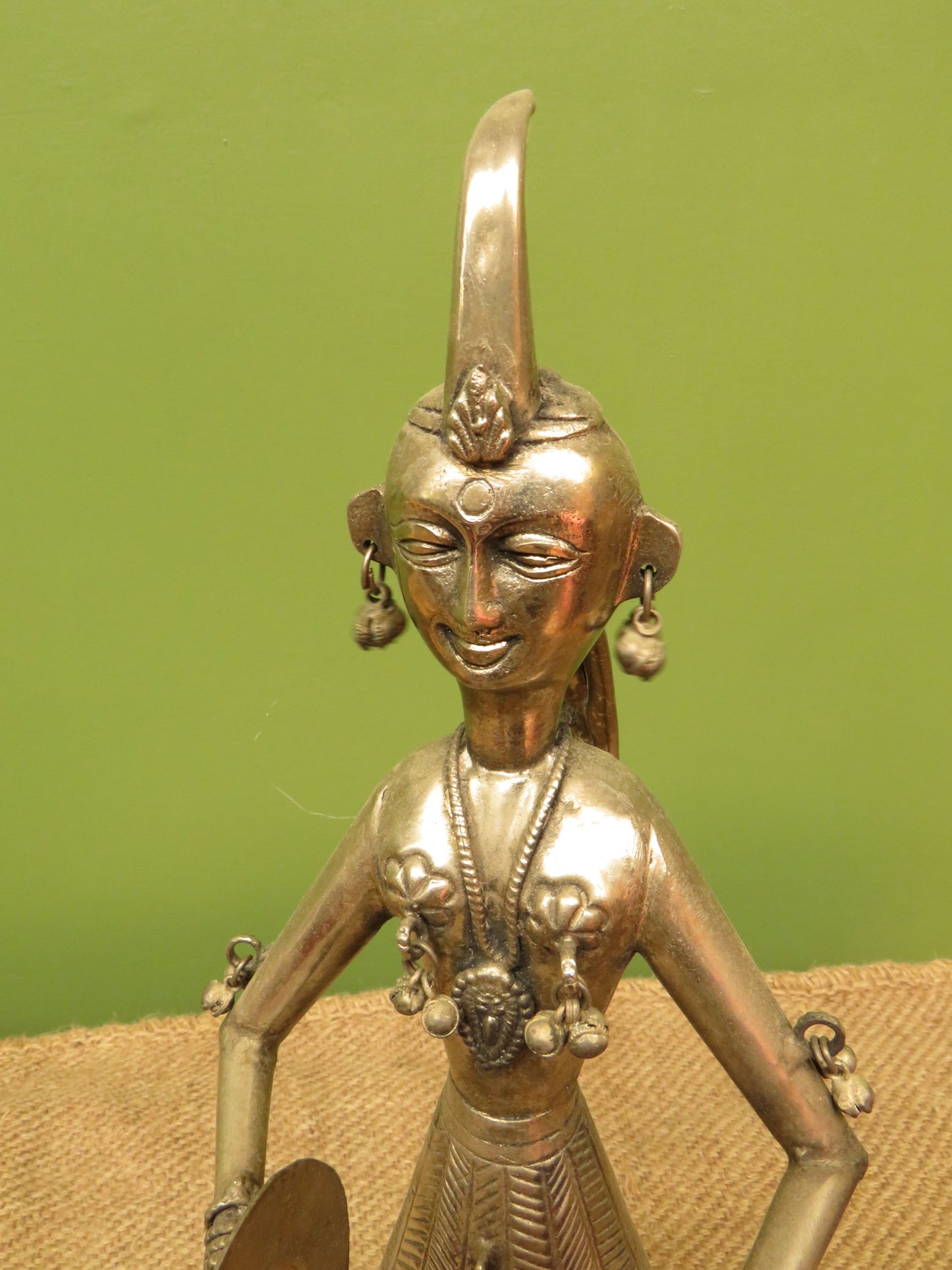 Vintage Indian Metal Musician Figurine