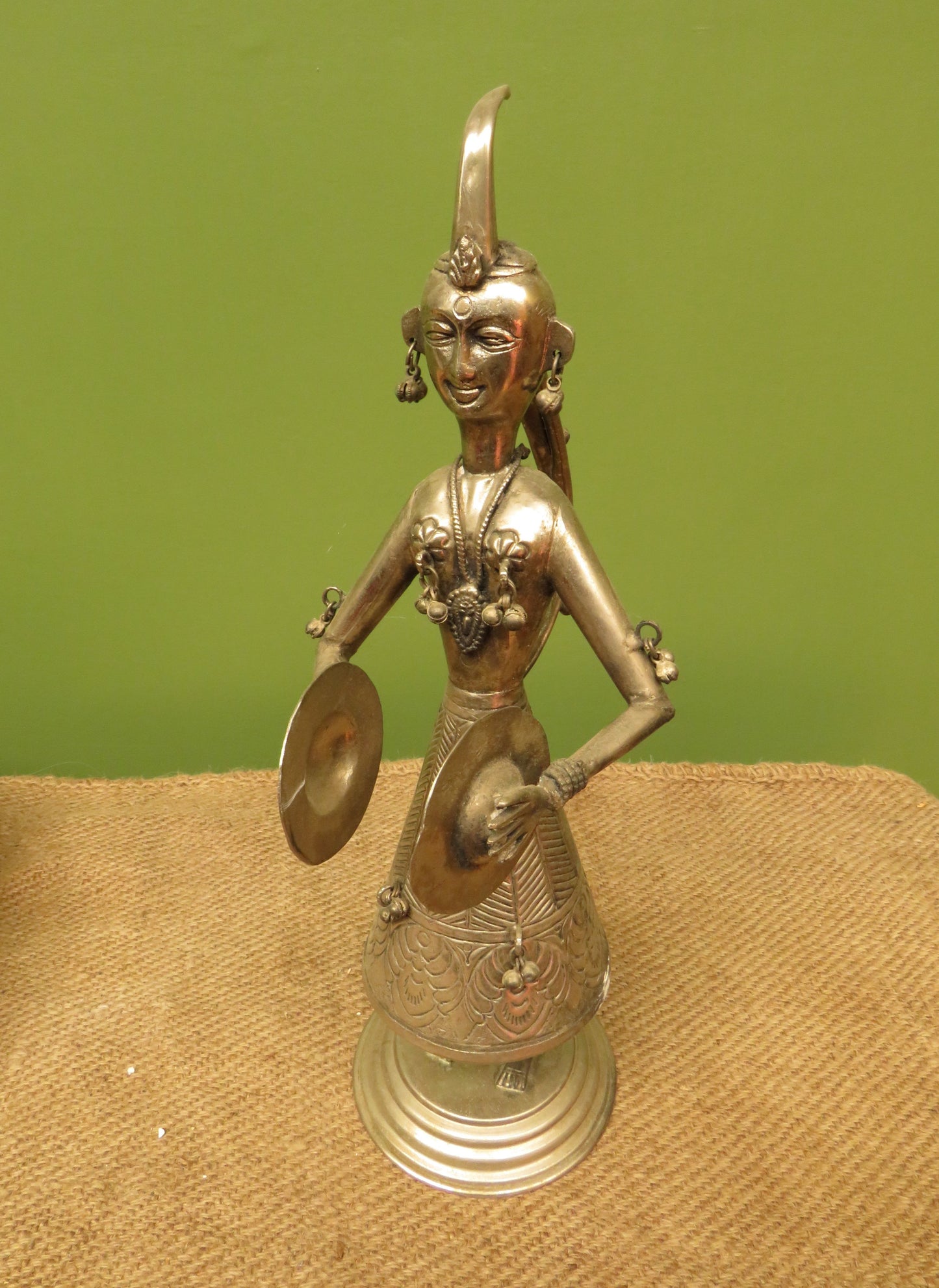 Vintage Indian Metal Musician Figurine