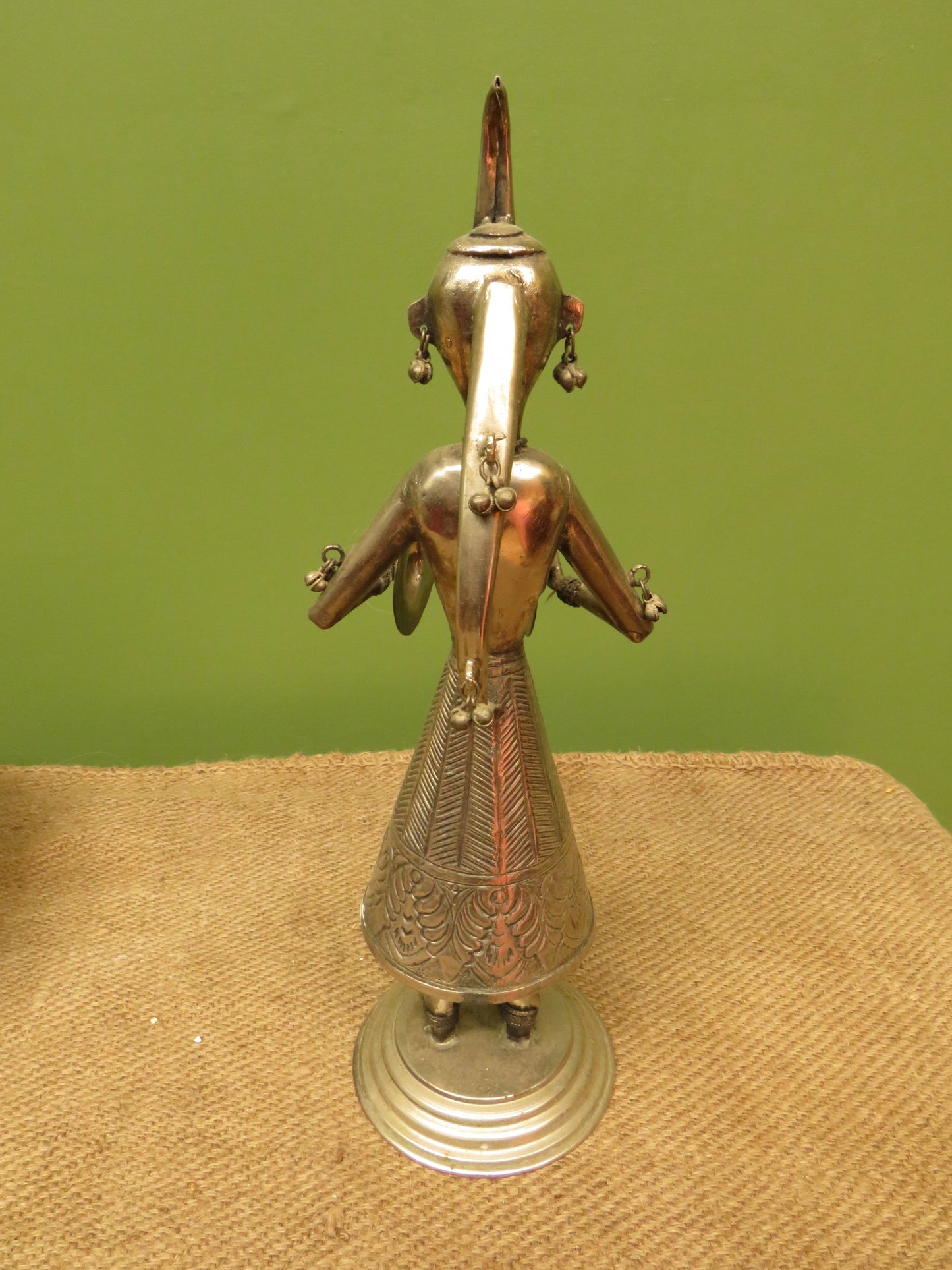 Vintage Indian Metal Musician Figurine