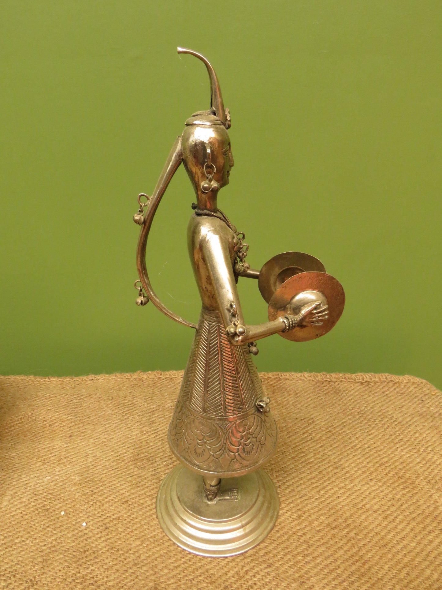 Vintage Indian Metal Musician Figurine