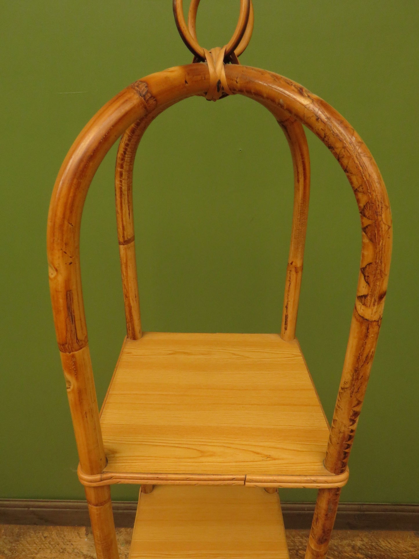 Vintage Mid Century Boho Tiki Bamboo Stand