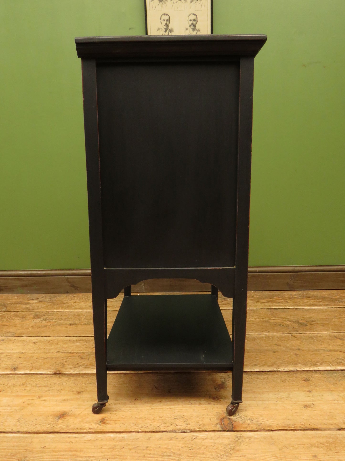Black Painted Music Chest, Stationery Cabinet