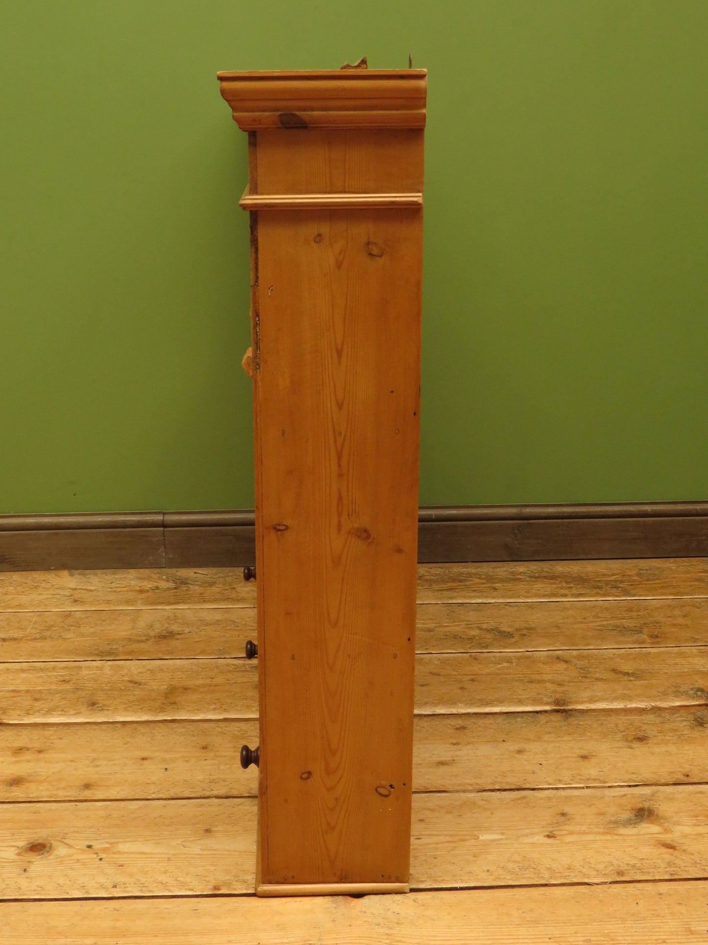 Pine Kitchen Wall Shelf with Small Drawers
