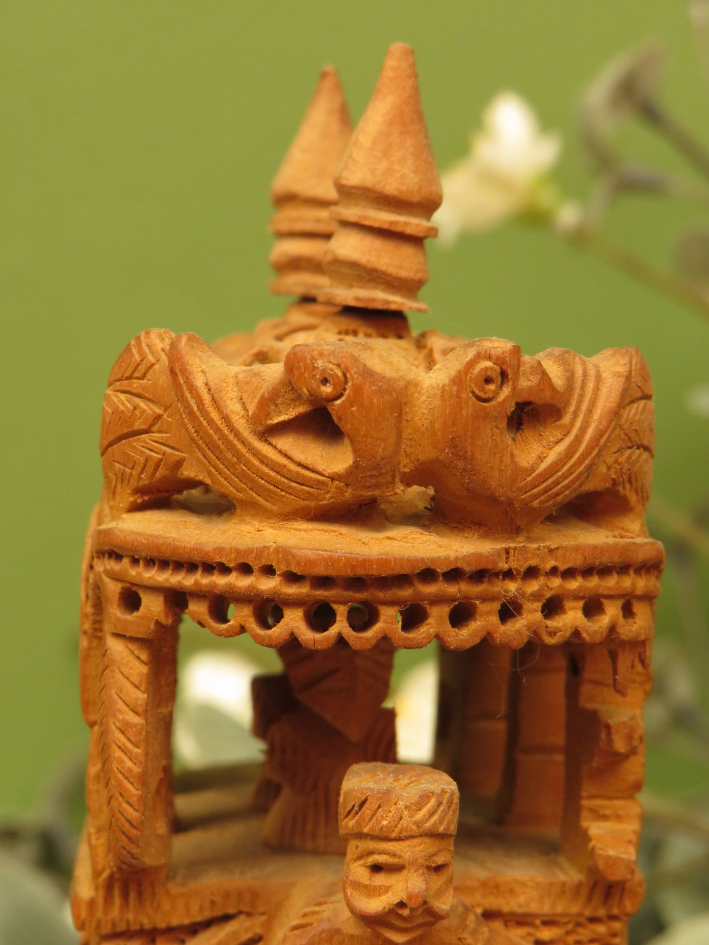 Vintage Indian Hand Carved Dasara Elephant Ornament