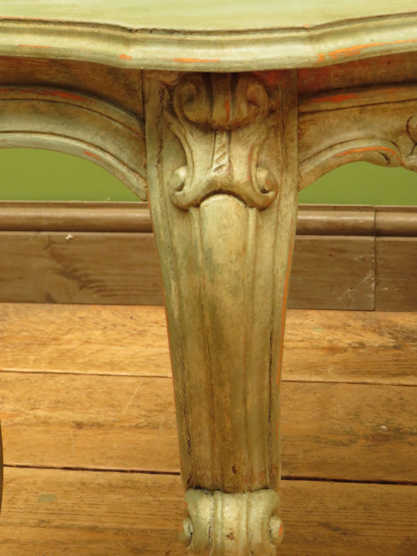 Vintage French Louis XV style Patinated Painted Coffee Table