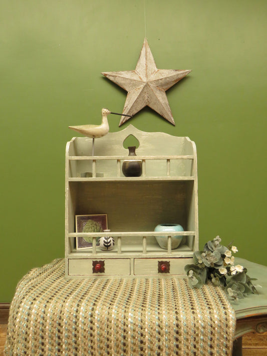 Small Painted Wall Shelf Unit with drawers