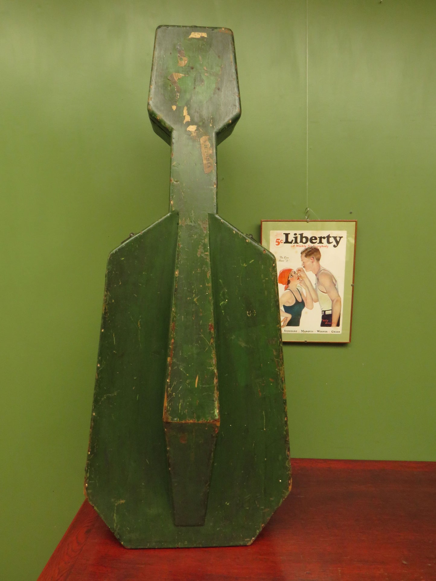 Antique Green Cello Case for Restoration or Display