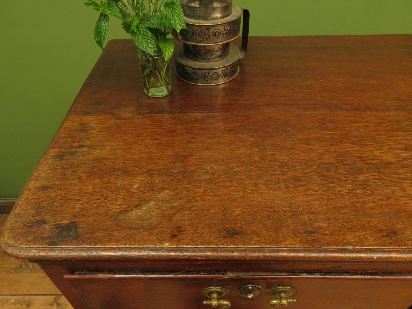 18th Century Cottage Oak Chest of Drawers in two parts