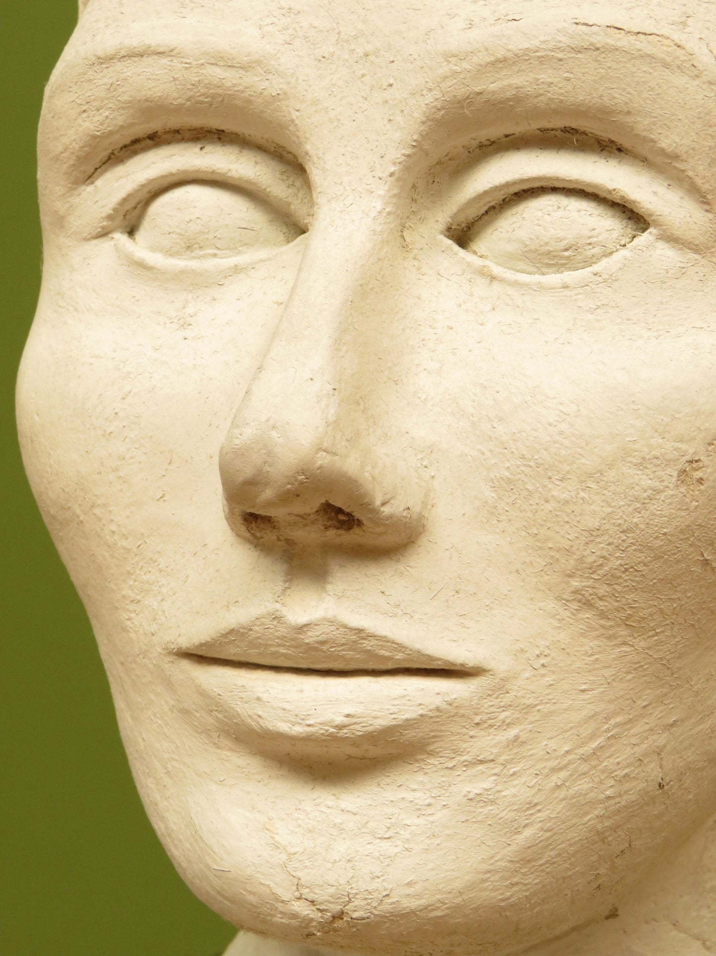Vintage Cast Plaster Bust Statue of a Ladies Head