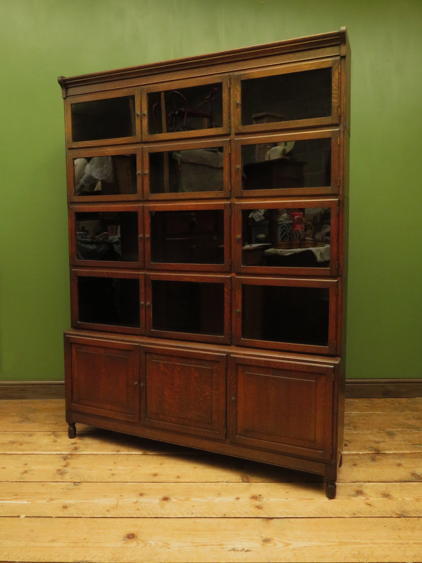Rare Three Door 1930s Minty of Oxford Sectional Bookcase
