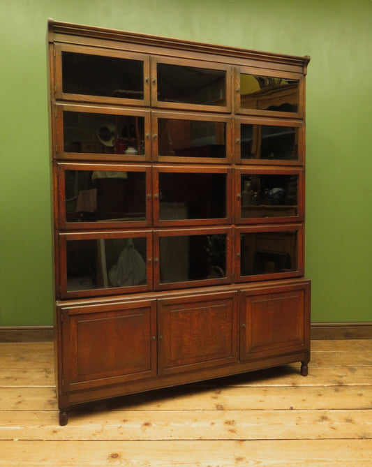 Rare Three Door 1930s Minty of Oxford Sectional Bookcase