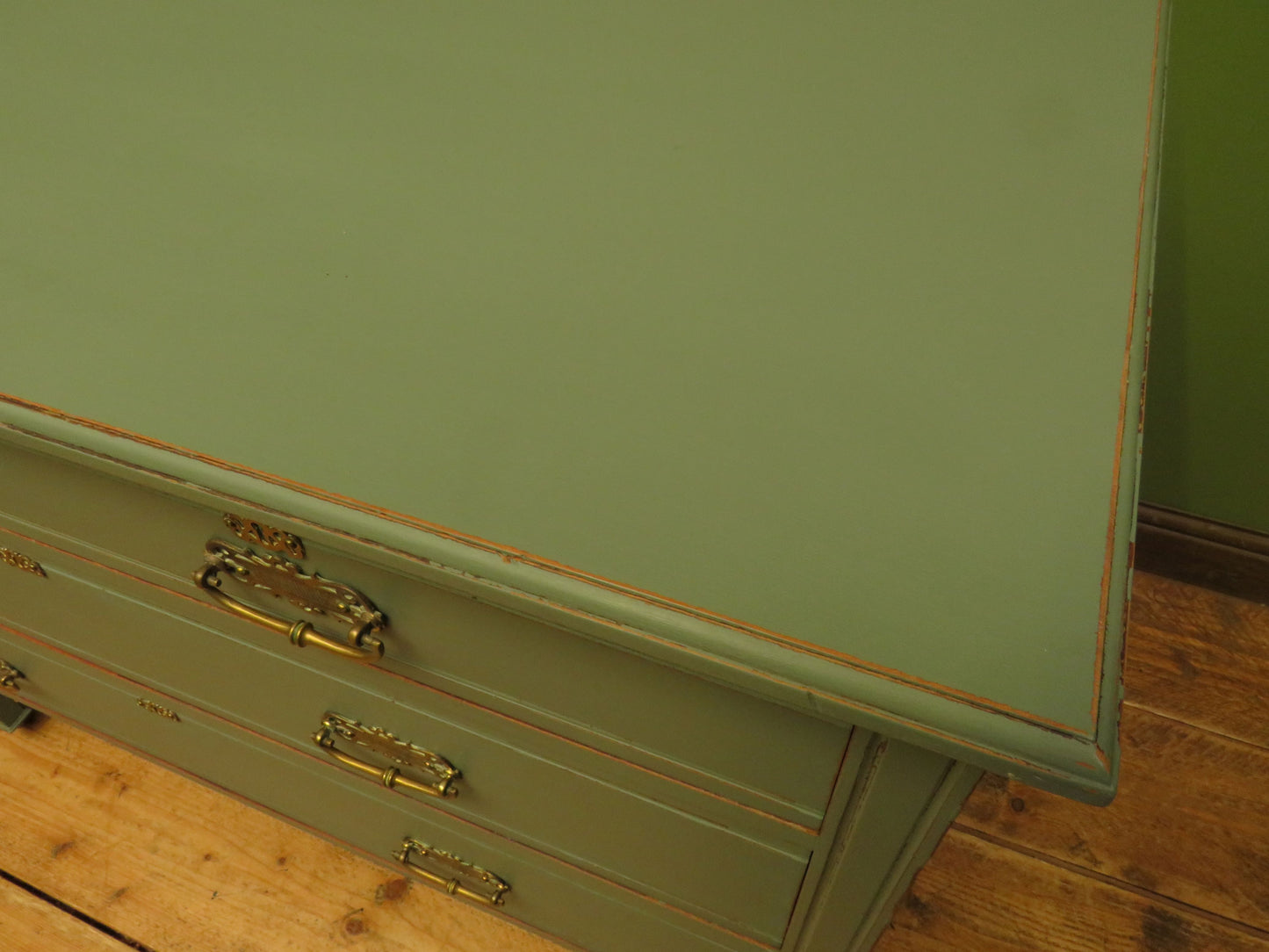 Antique Green Painted Chest of Drawers