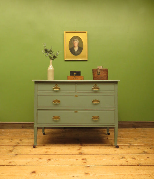 Antique Green Painted Chest of Drawers