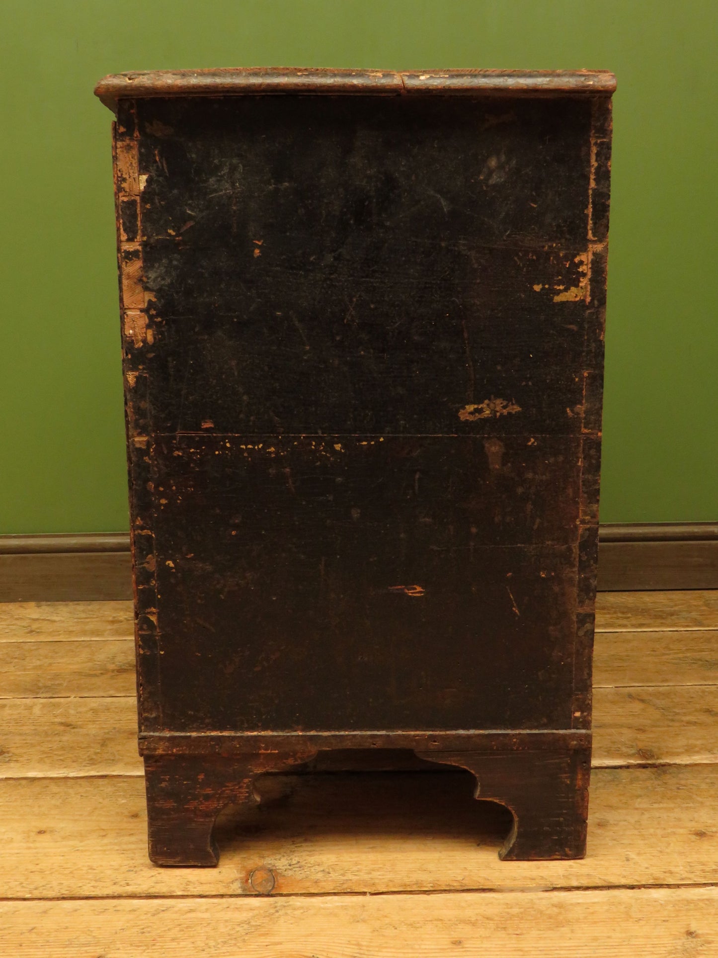Rare Georgian Flour Hutch Lift Top Chest in Original Old Painted Finish