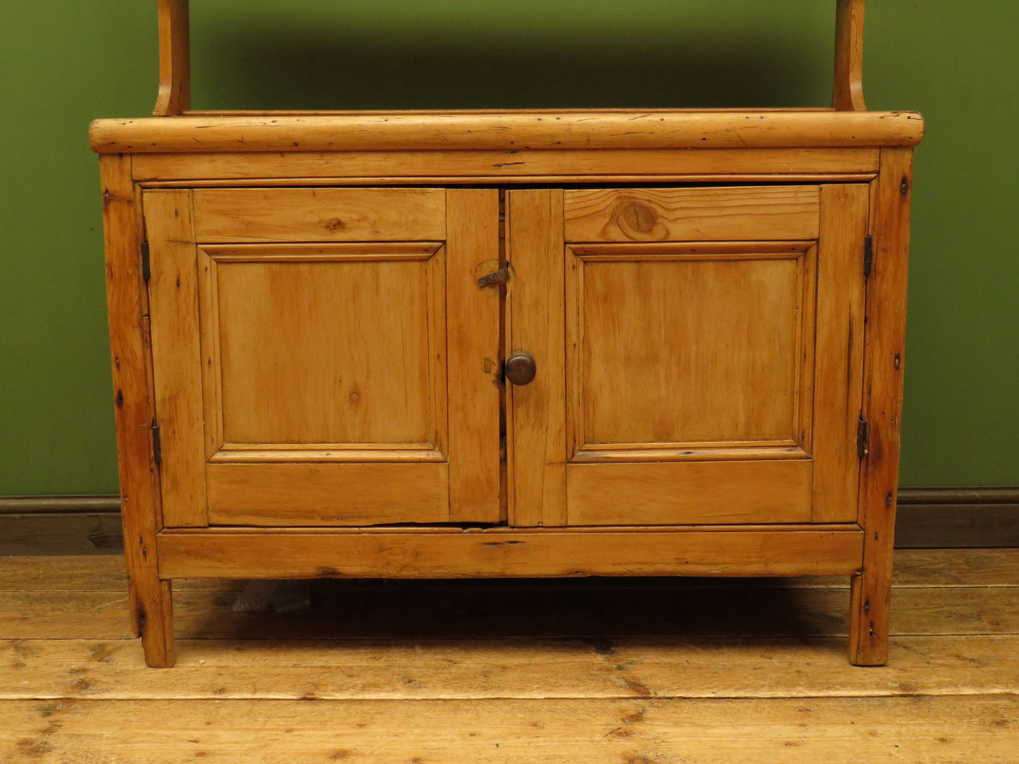 Victorian Pine Kitchen Dresser with Open Plate Rack