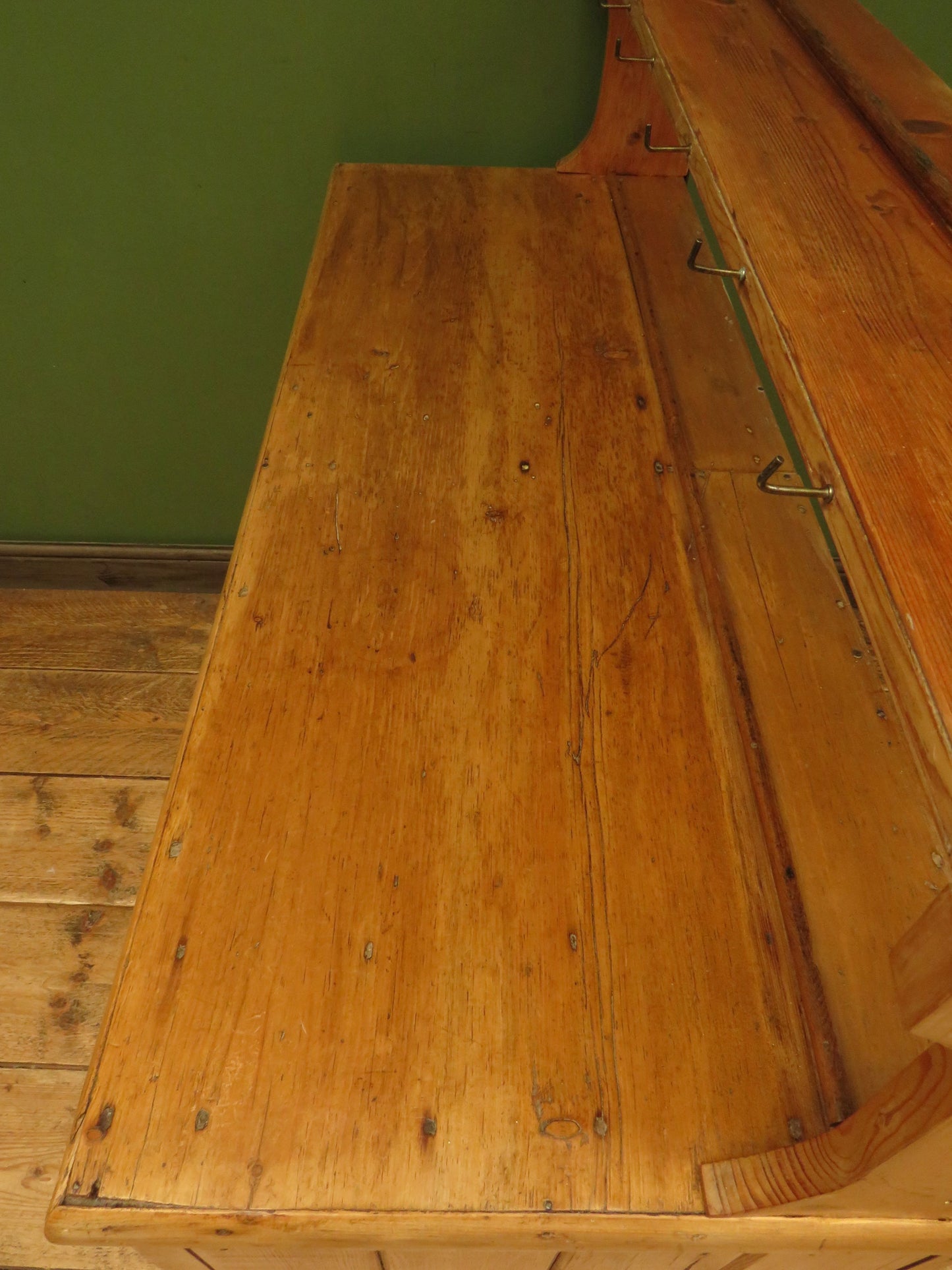 Victorian Pine Kitchen Dresser with Open Plate Rack