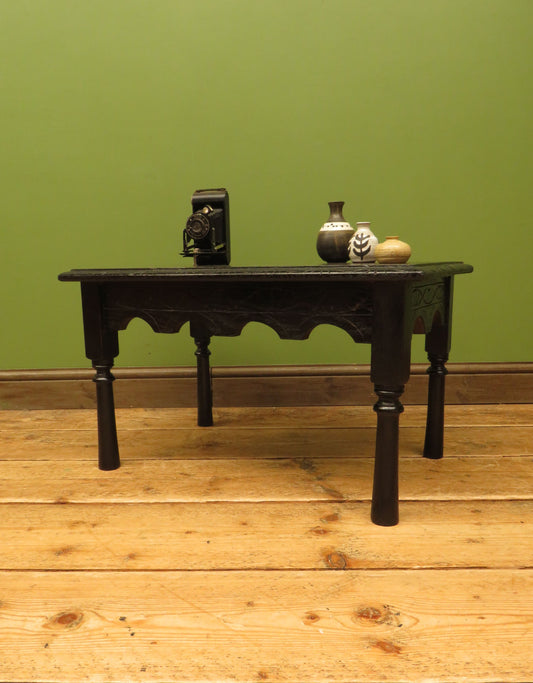 Small ebonised black table