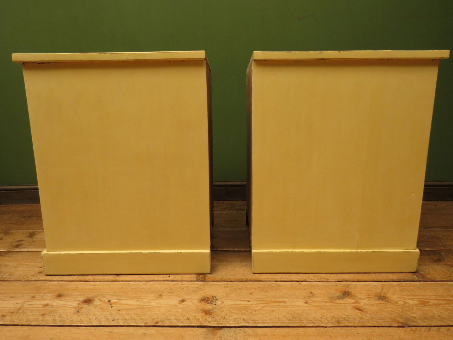 Pair of Antique Yellow Chest of Drawers, Bedside or Office Chests