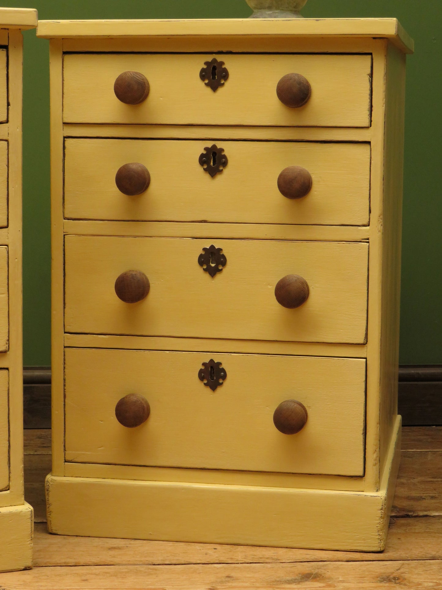 Pair of Antique Yellow Chest of Drawers, Bedside or Office Chests