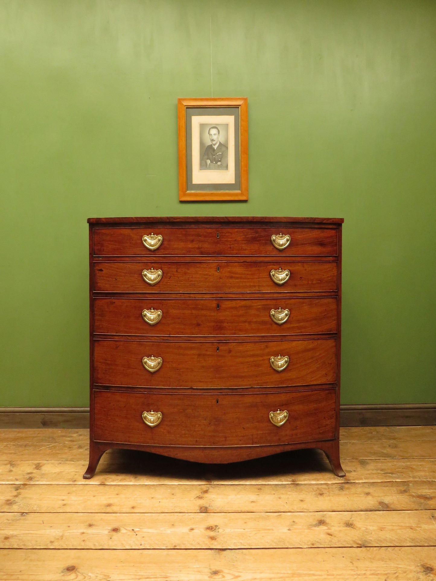 Antique Regency Period Bow Front Mahogany Chest of Drawers