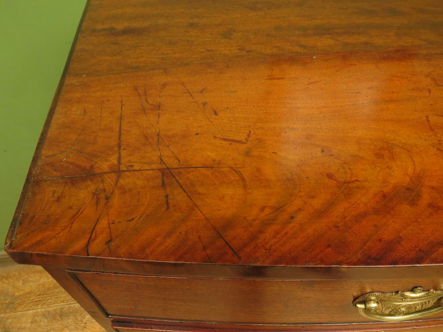 Antique Regency Period Bow Front Mahogany Chest of Drawers