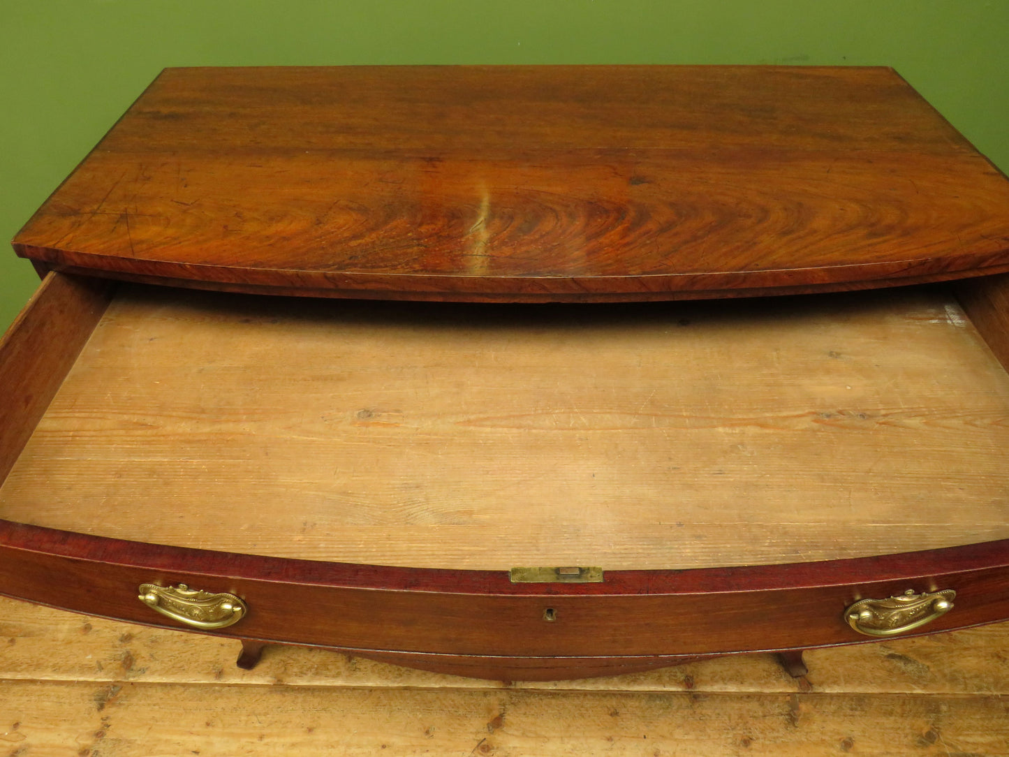 Antique Regency Period Bow Front Mahogany Chest of Drawers