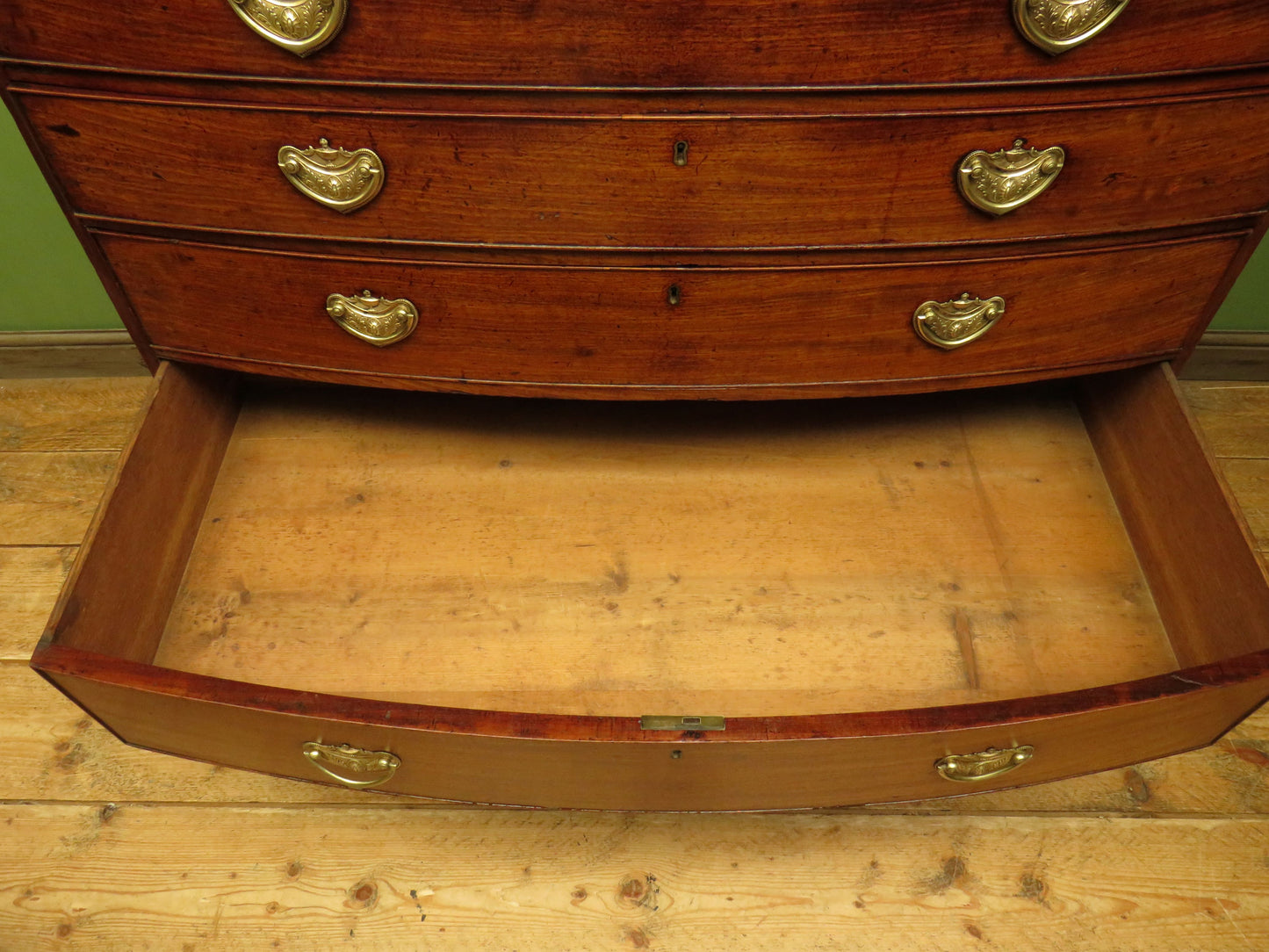 Antique Regency Period Bow Front Mahogany Chest of Drawers