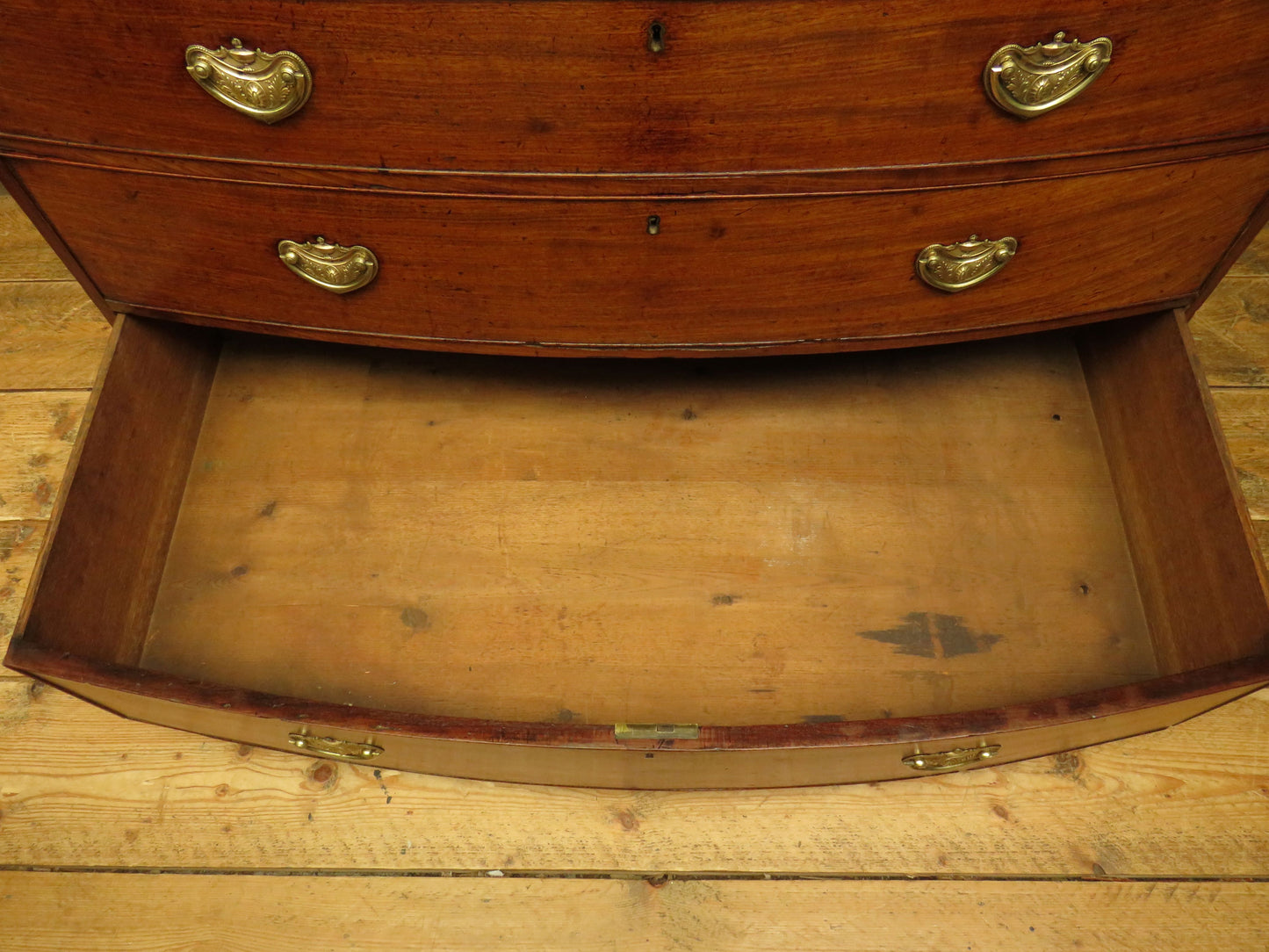 Antique Regency Period Bow Front Mahogany Chest of Drawers