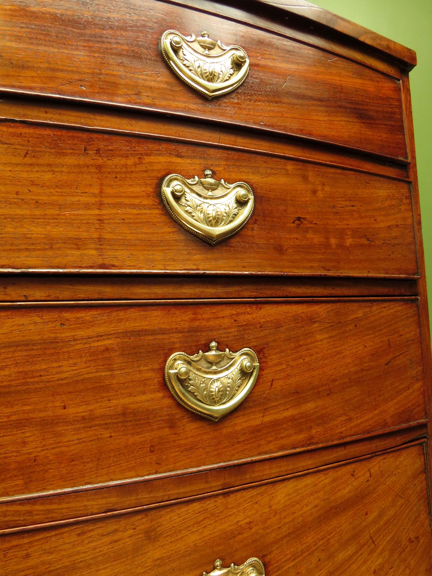 Antique Regency Period Bow Front Mahogany Chest of Drawers