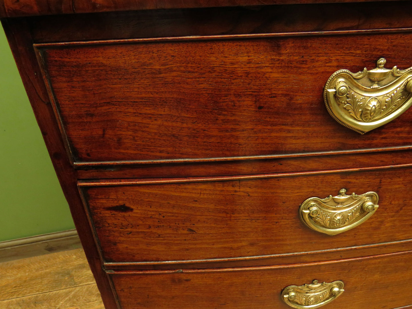 Antique Regency Period Bow Front Mahogany Chest of Drawers