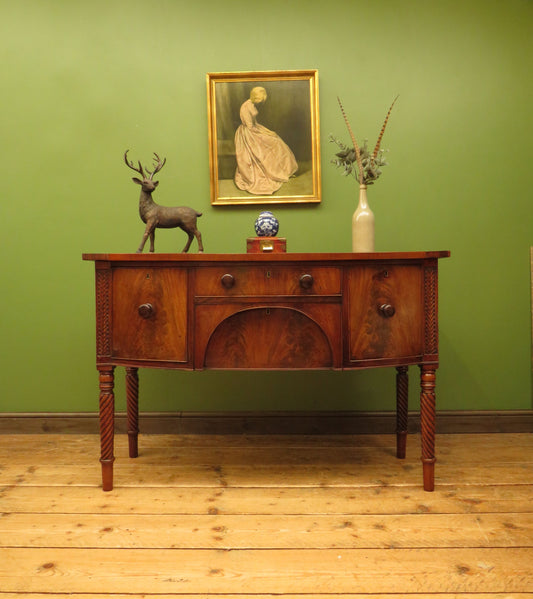 Elegant Antique Regency Bow Front Sideboard