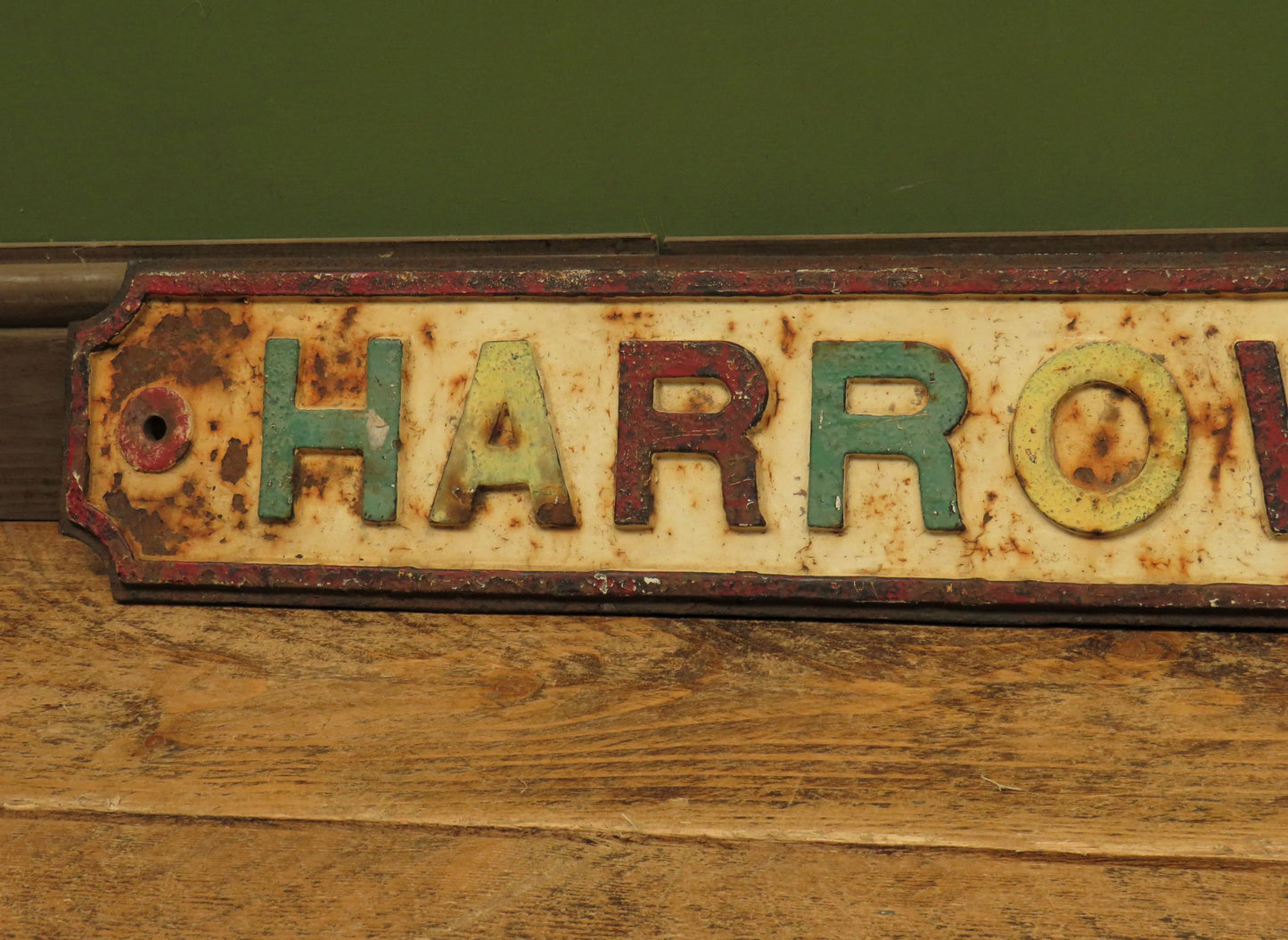 Large Cast Iron Harrowden Rd roadsign