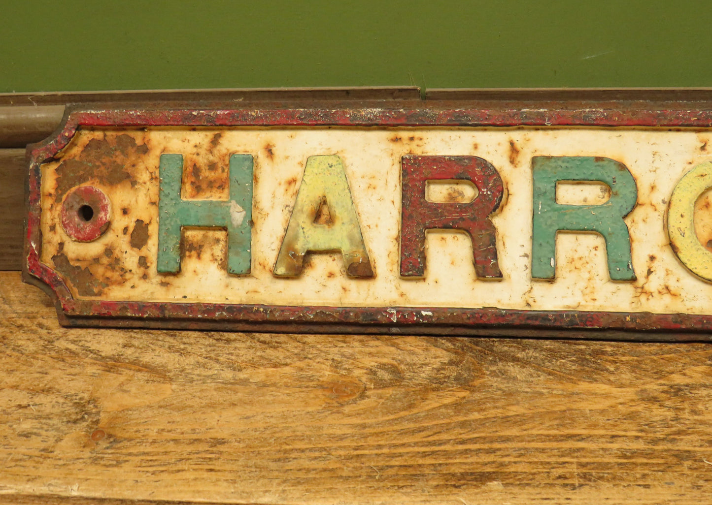 Large Cast Iron Harrowden Rd roadsign