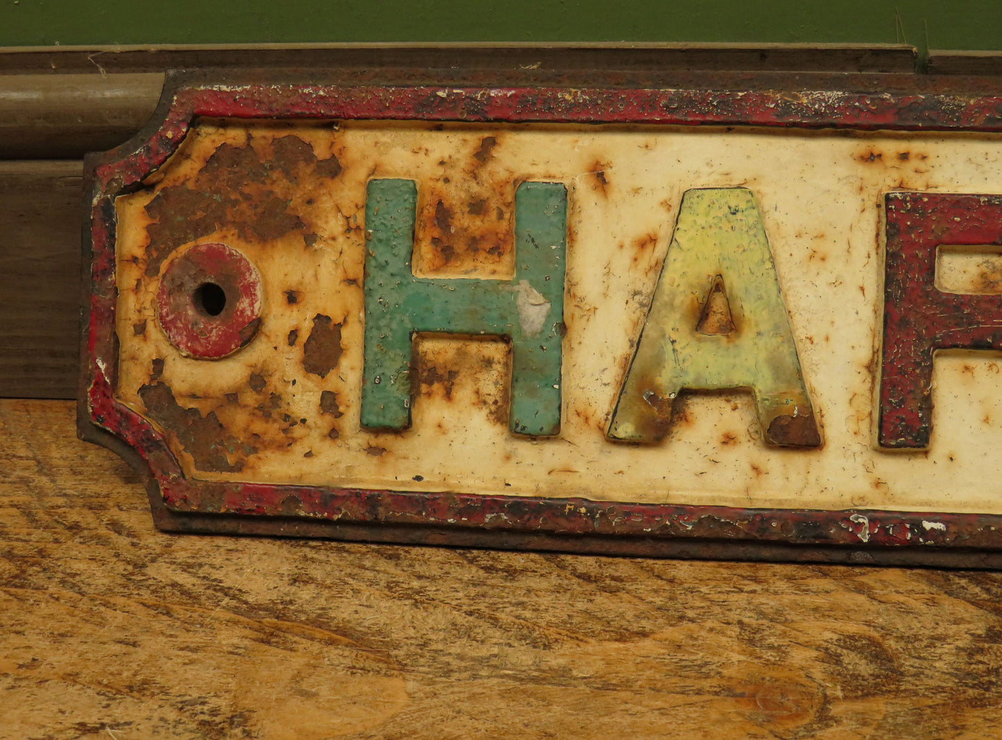 Large Cast Iron Harrowden Rd roadsign