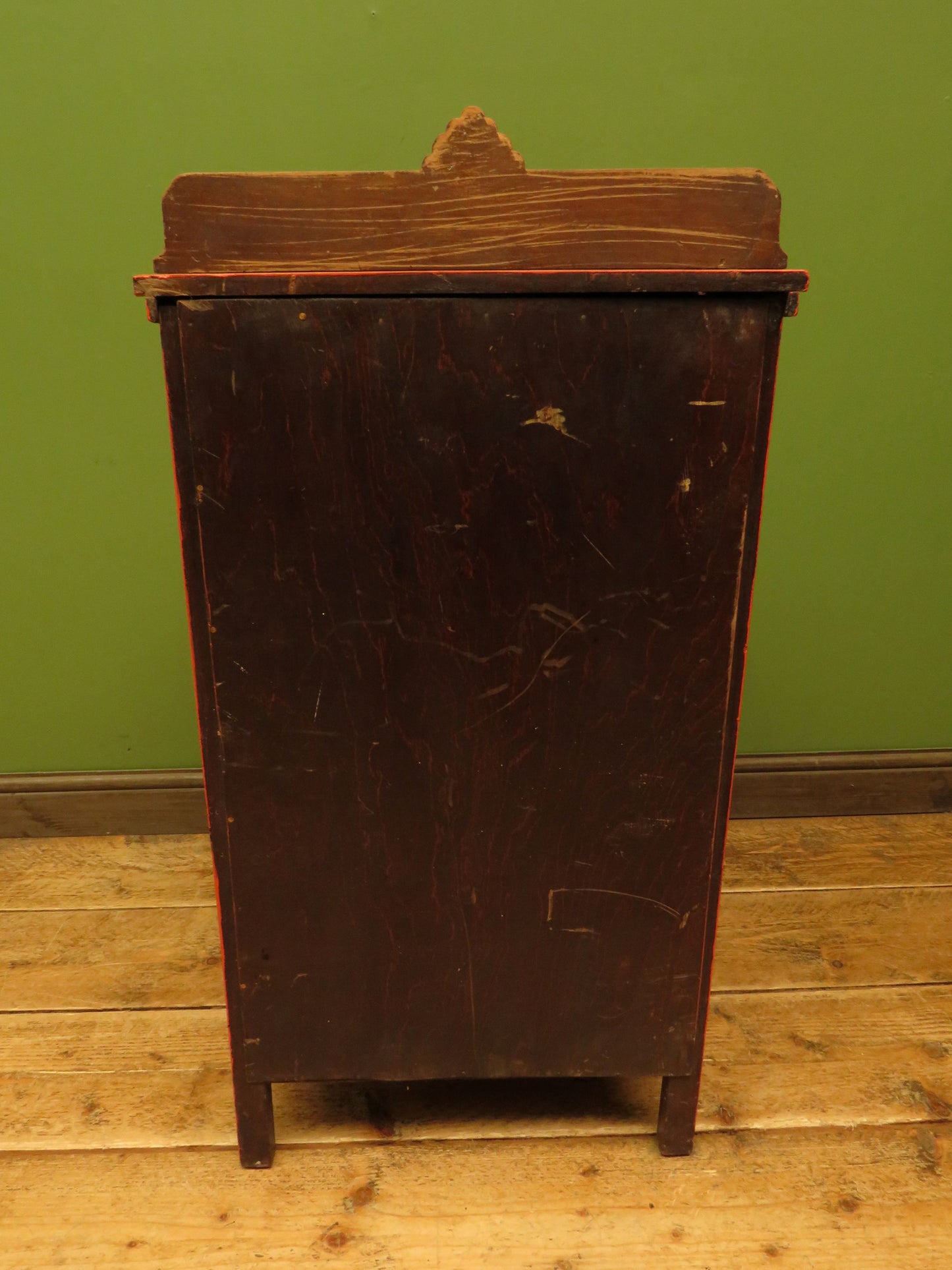 Bohemian Painted Orange Office Stationery Chest or Sheet Music Cabinet