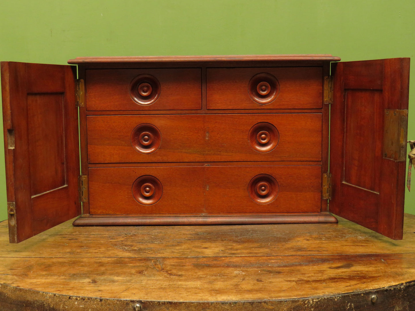 Victorian Apothecary or Collectors Cabinet with Hobbs & Co Lock