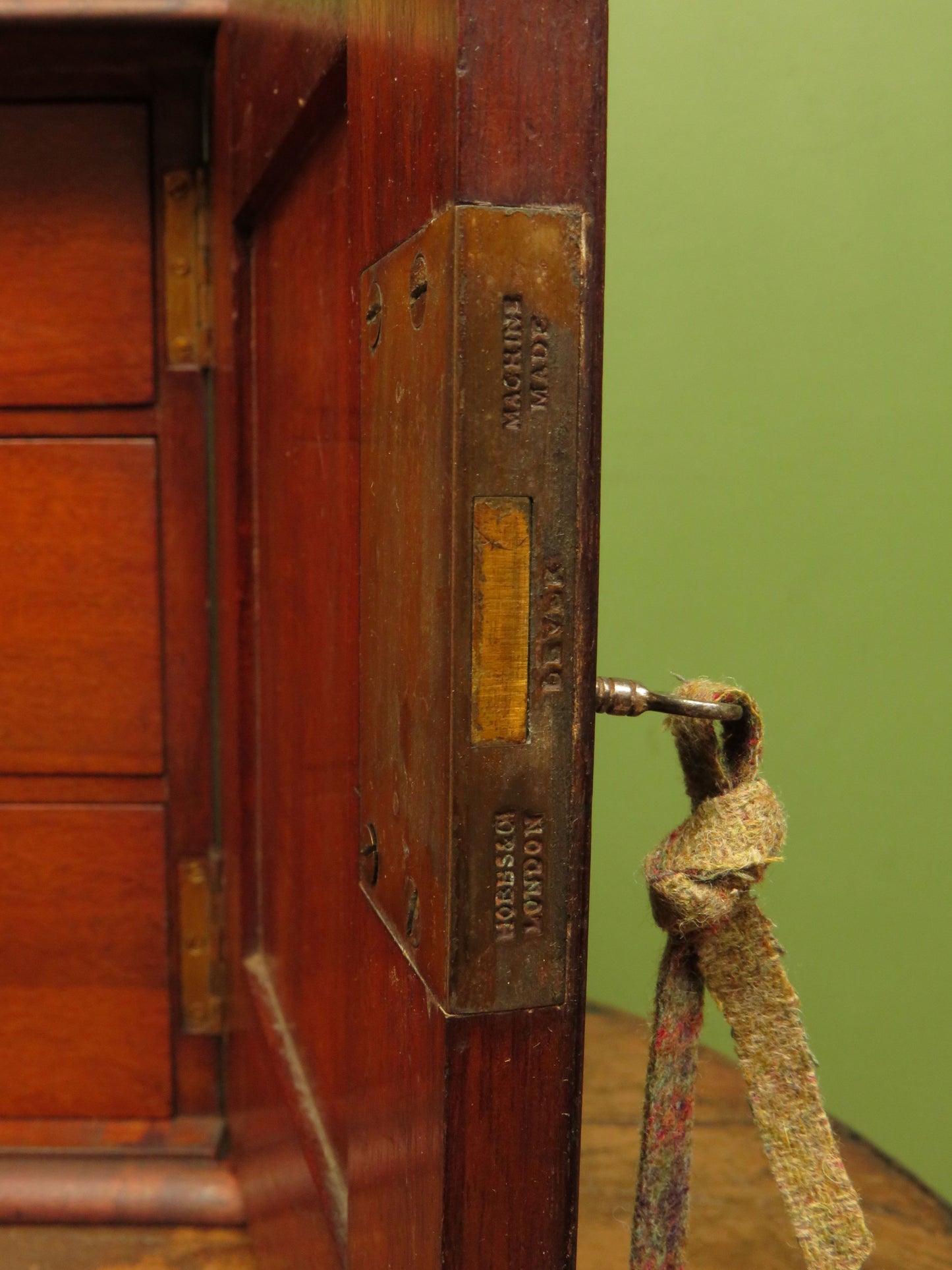 Victorian Apothecary or Collectors Cabinet with Hobbs & Co Lock