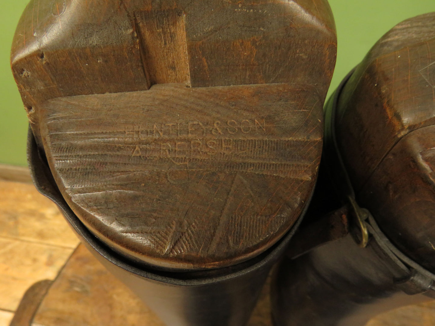 Antique Huntley of Aldershot Riding Boots with Wooden Boot Trees