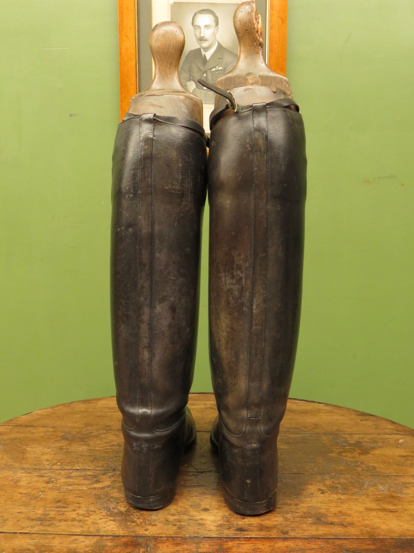 Antique Huntley of Aldershot Riding Boots with Wooden Boot Trees