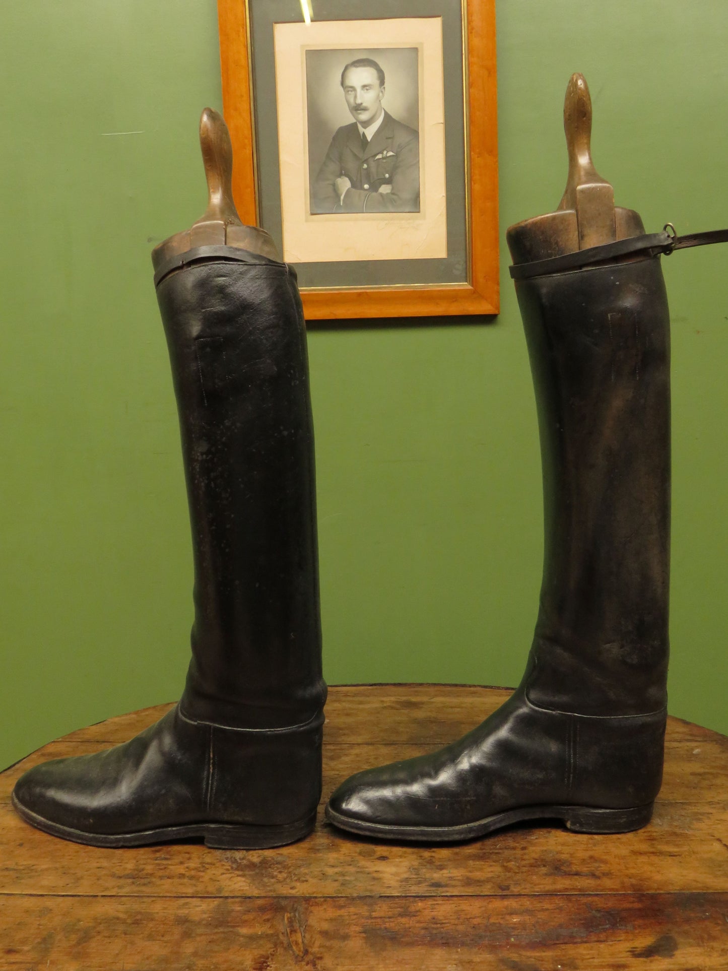 Antique Huntley of Aldershot Riding Boots with Wooden Boot Trees