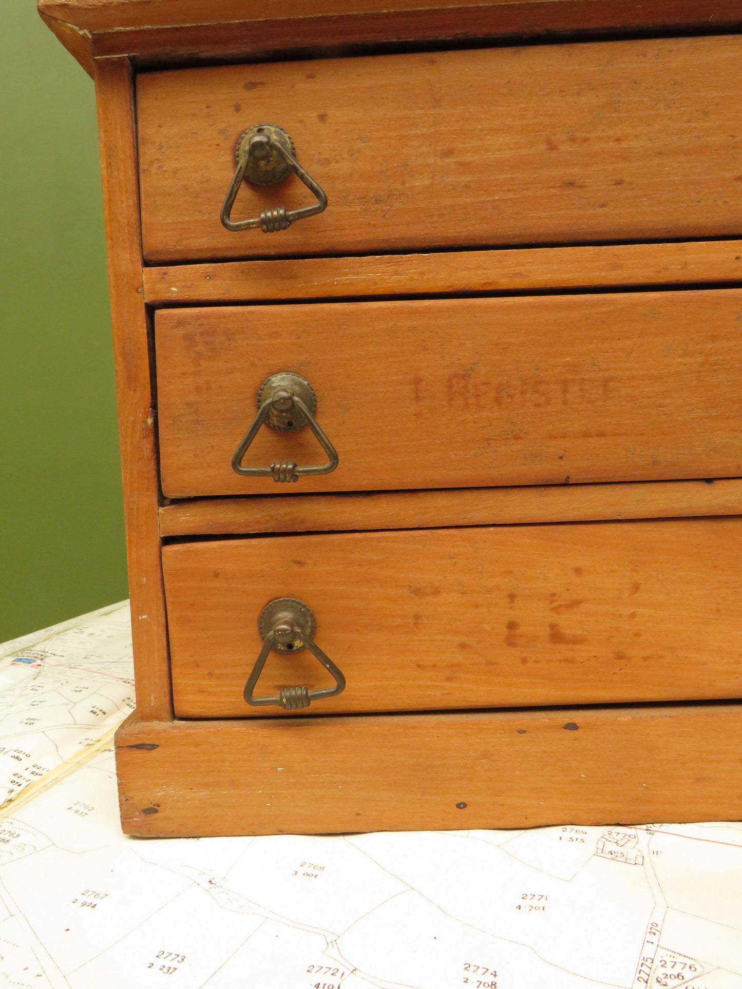 Vintage Table Top Haberdashery chest for cotton reels